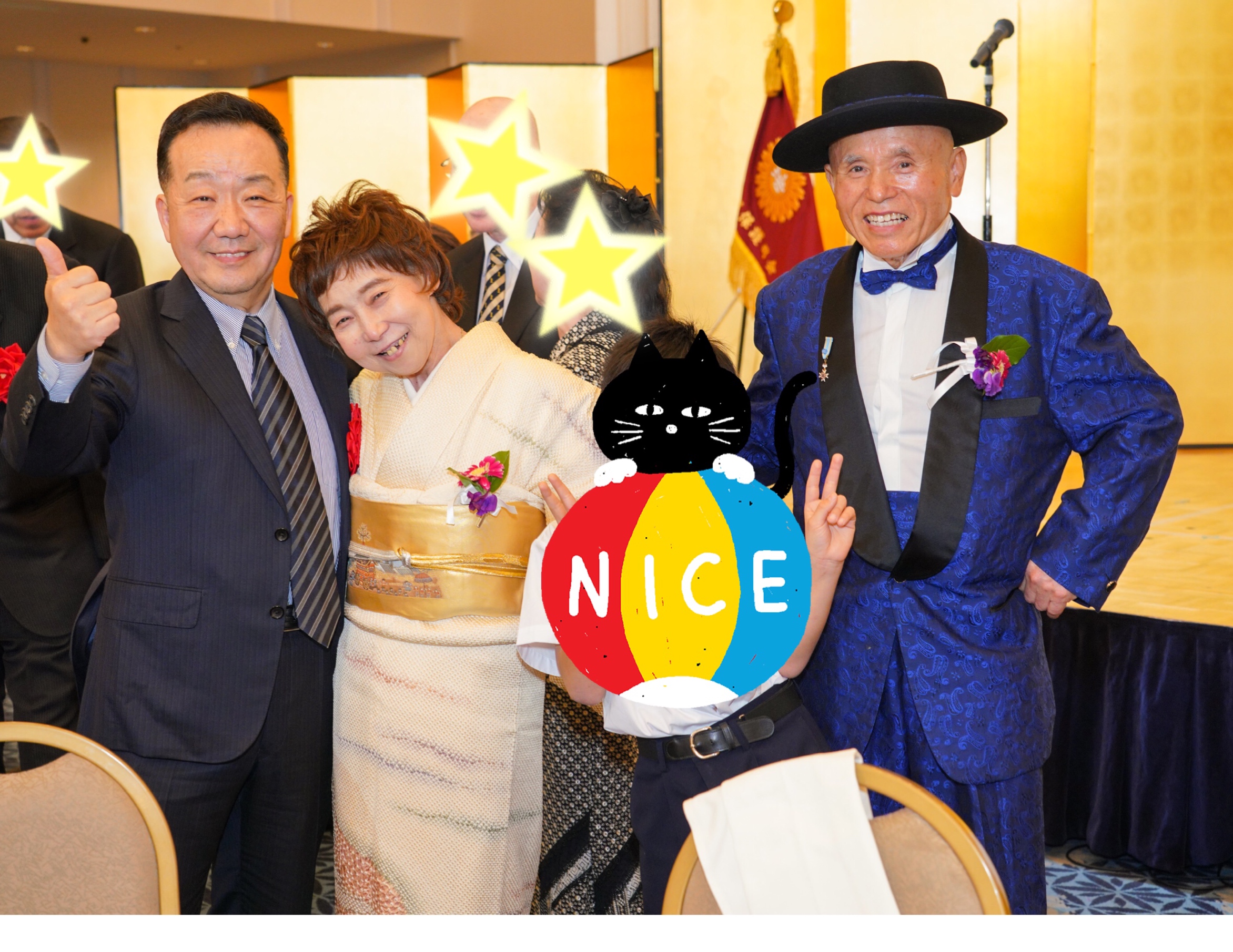 患者様ご家族の受章祝賀会にて